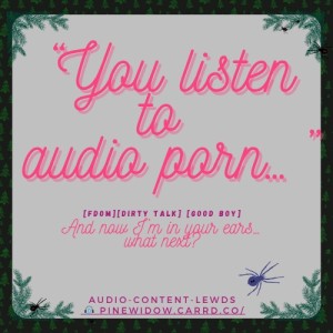 You listen to audio porn…